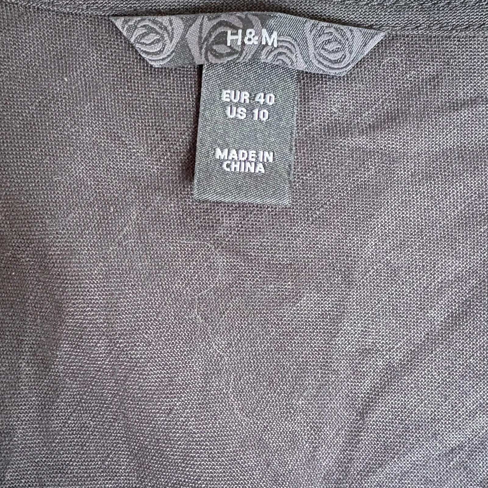 H&M 100% len felső • fekete • EU 40 • V-nyakú • gyöngyös díszítés 4