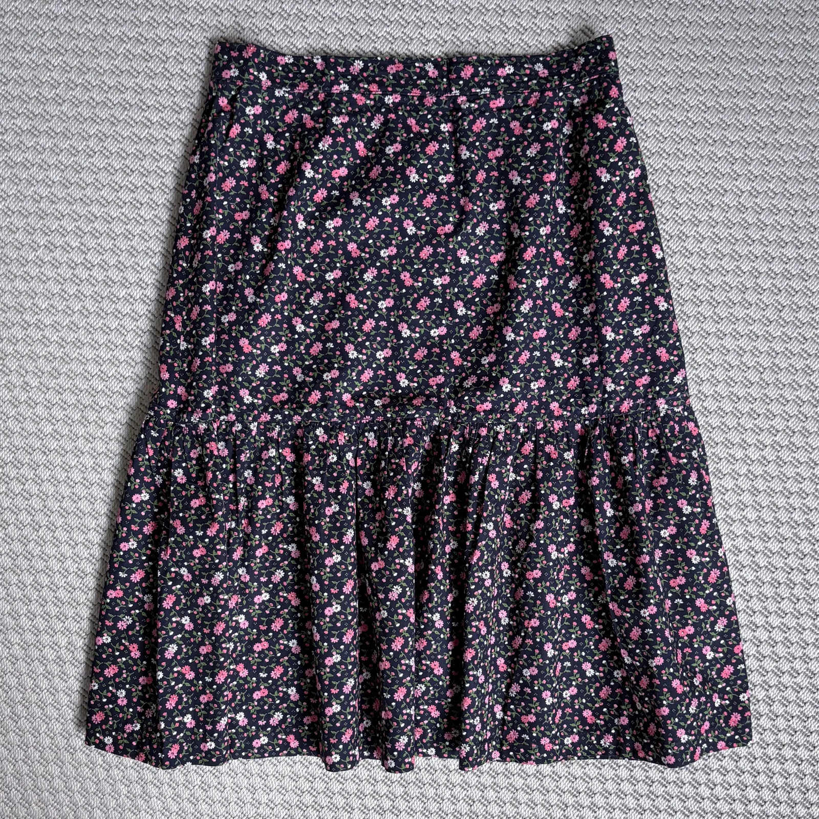 Vintage virágmintás pamut midi szoknya M • cottagecore romantic • floral skirt 1