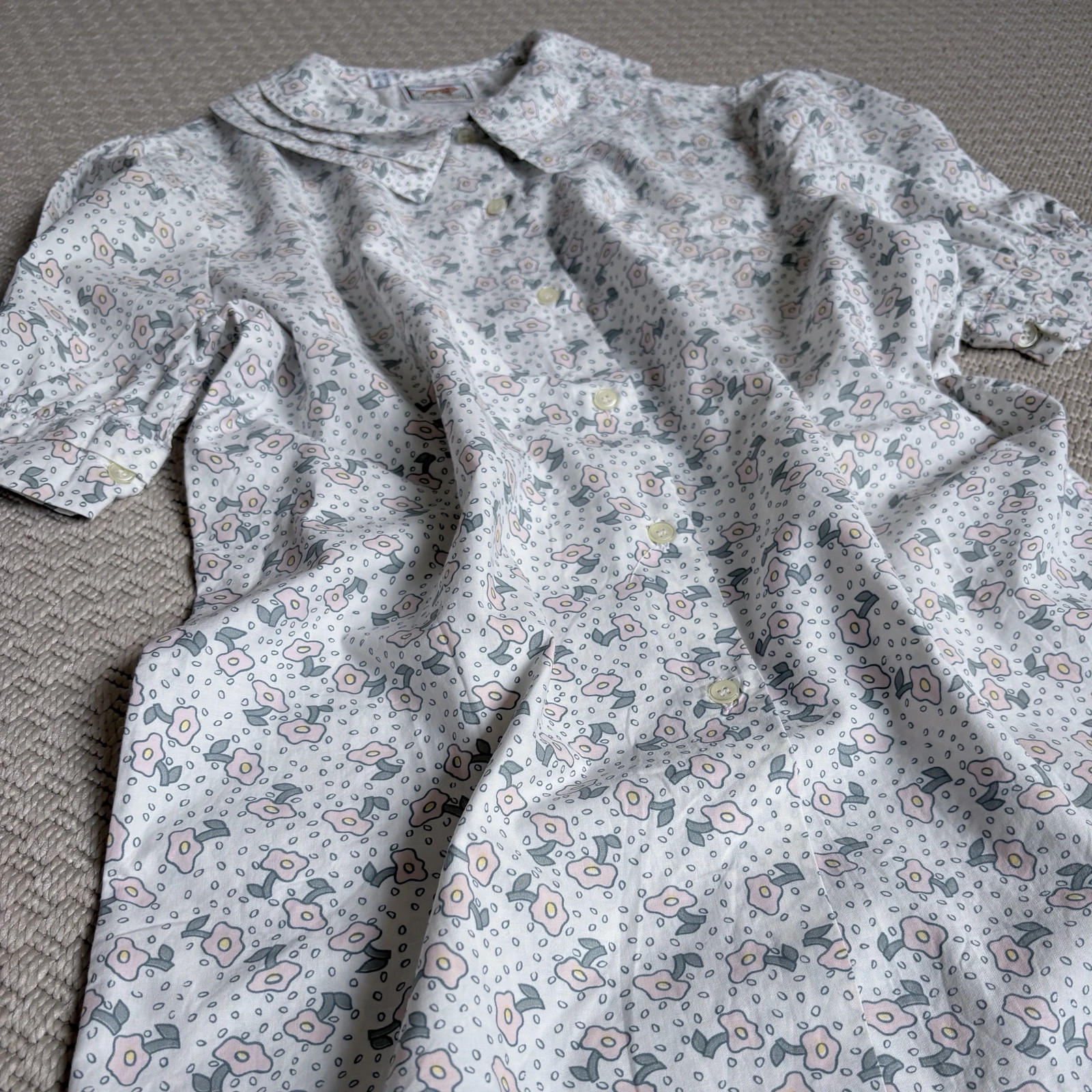 Vintage 90s Naj Oleari virágmintás pamut blúz M/L • Made in Italy• cottagecore romantic 2