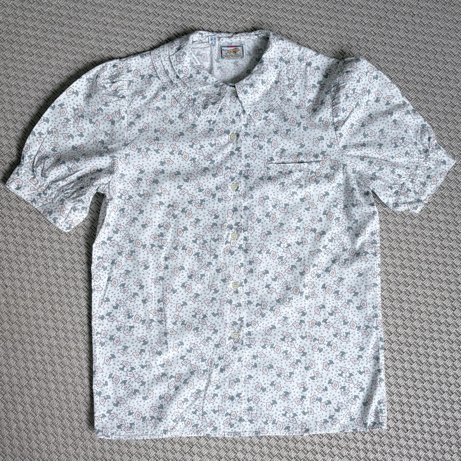 Vintage 90s Naj Oleari virágmintás pamut blúz M/L • Made in Italy• cottagecore romantic 1