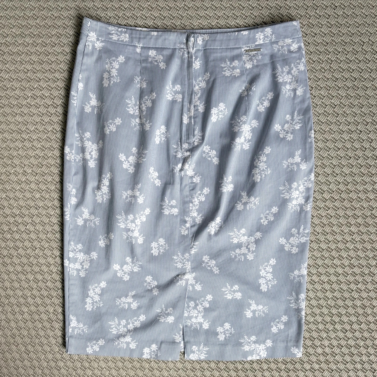 Orsay csíkos virágmintás ceruzaszoknya 38 • cotton pencil skirt • old money summer 4