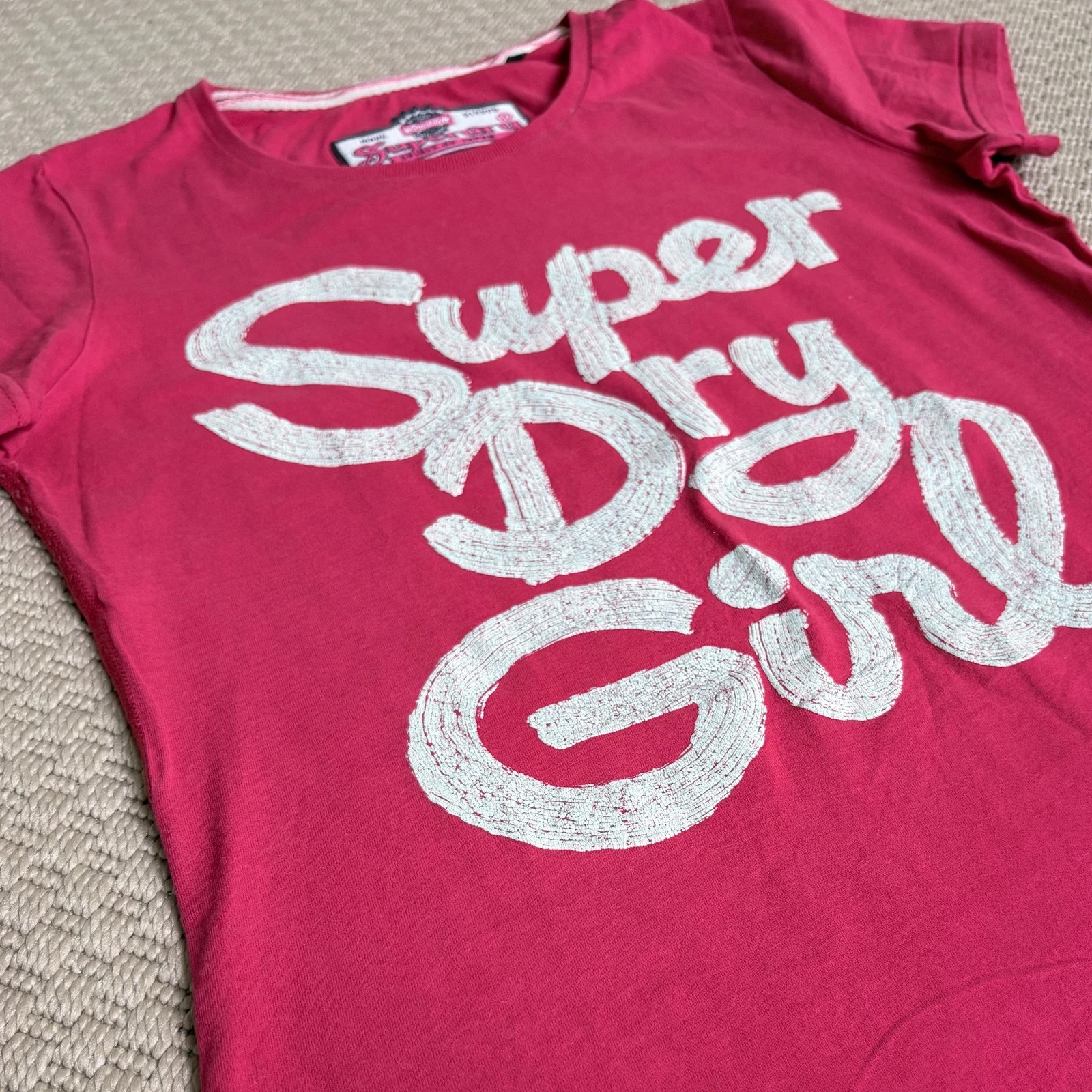 Superdry Girl pink logo póló M – 100% pamut Y2K casual t-shirt japan design 2