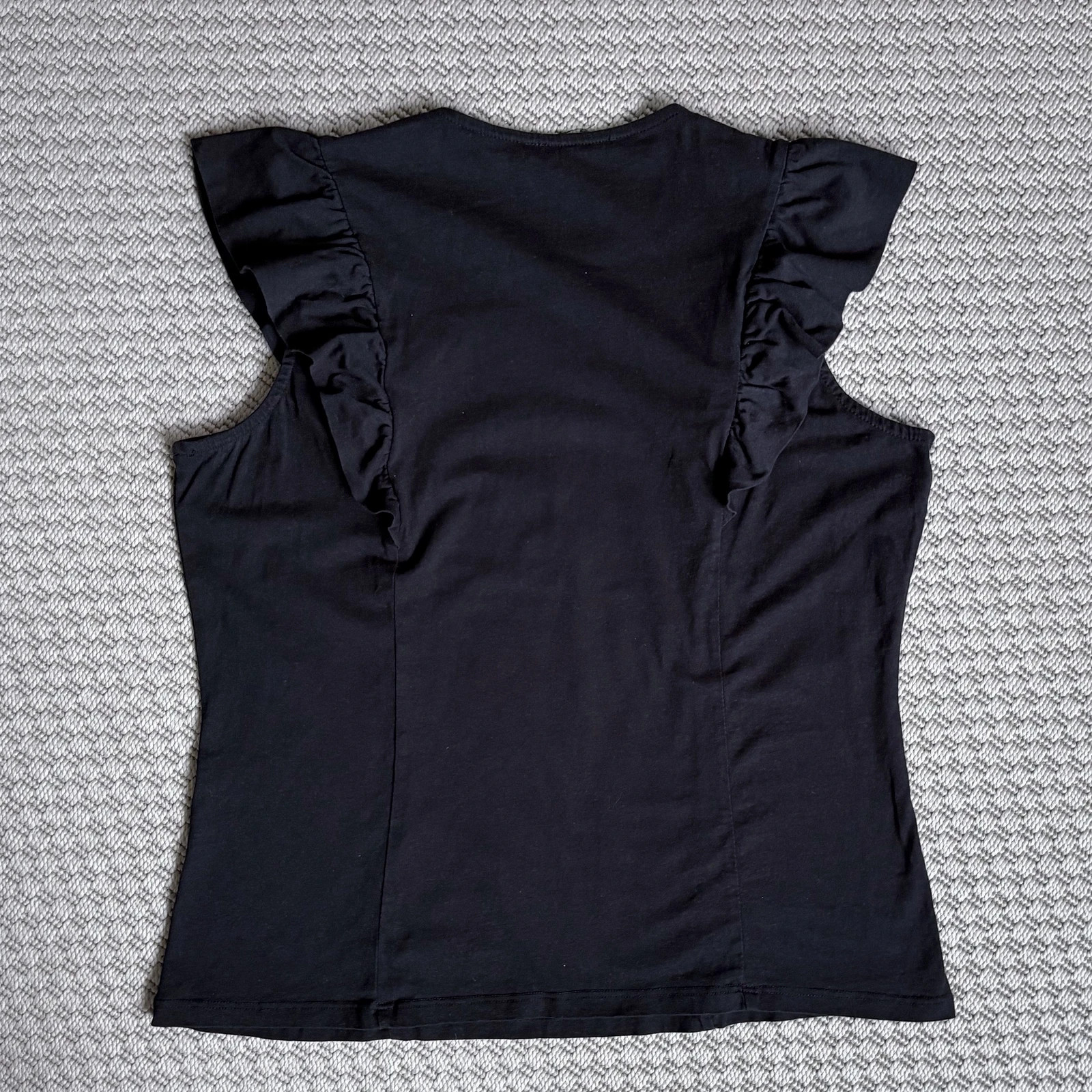 Anna Field fekete felső M – smart casual blouse top | ruffle sleeve | elegant minimalist old money 4