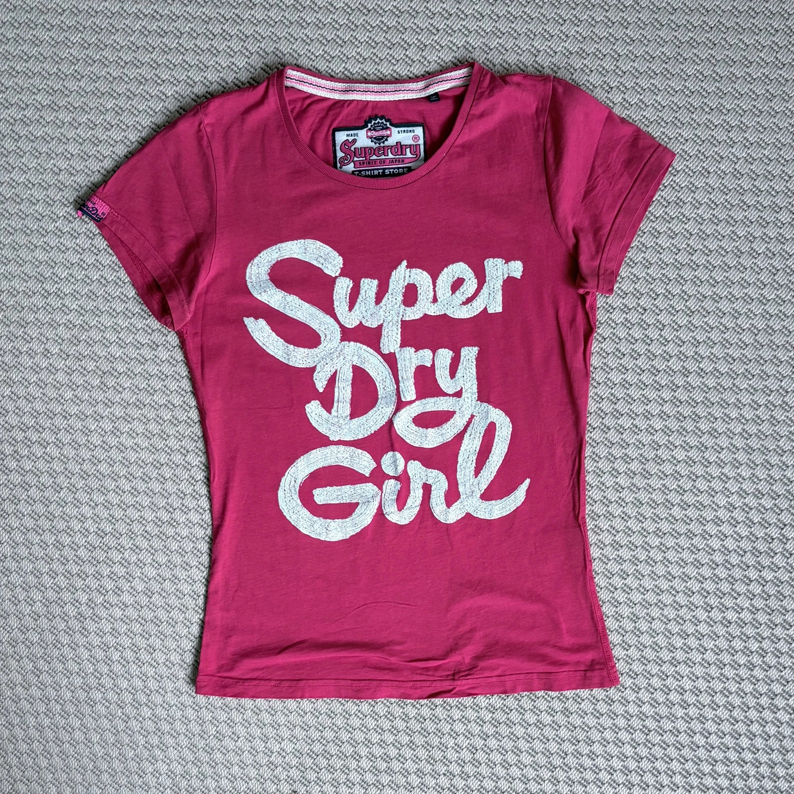 Superdry Girl pink logo póló M – 100% pamut Y2K casual t-shirt japan design 1