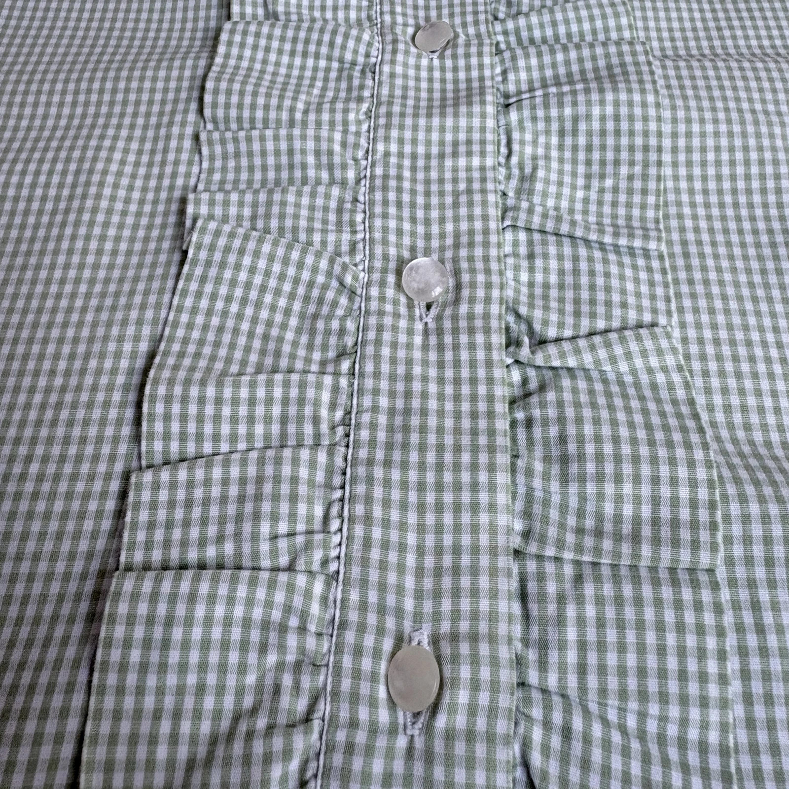 Vintage olasz gingham fodros blúz M | Cottagecore summer romantic style 3