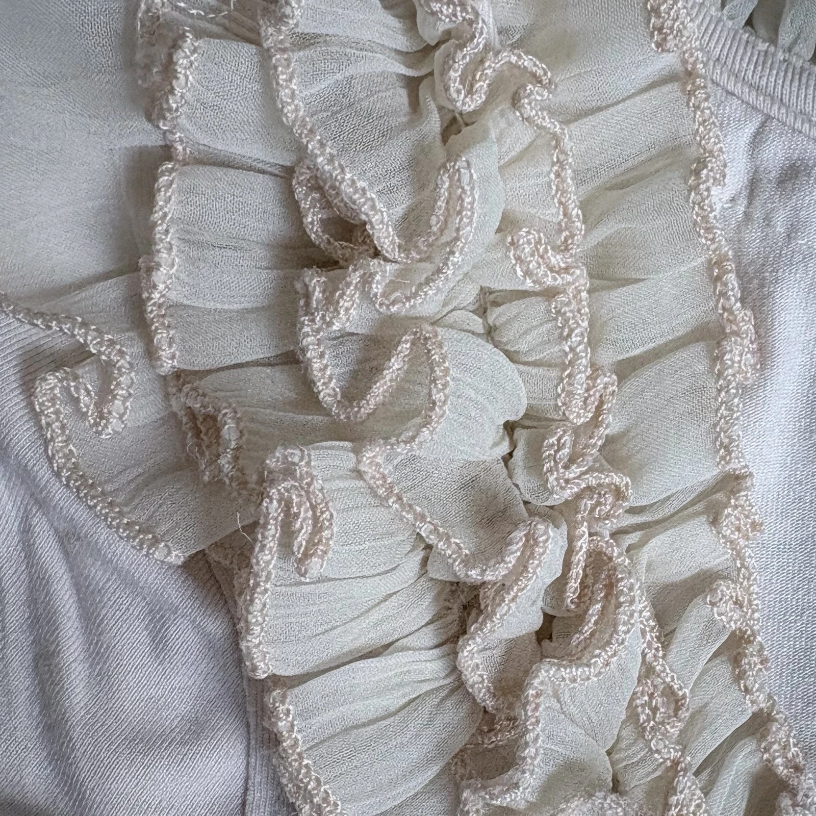 VILA fodros nyakú felső S – krémfehér romantikus top | coquette | feminine blouse 4