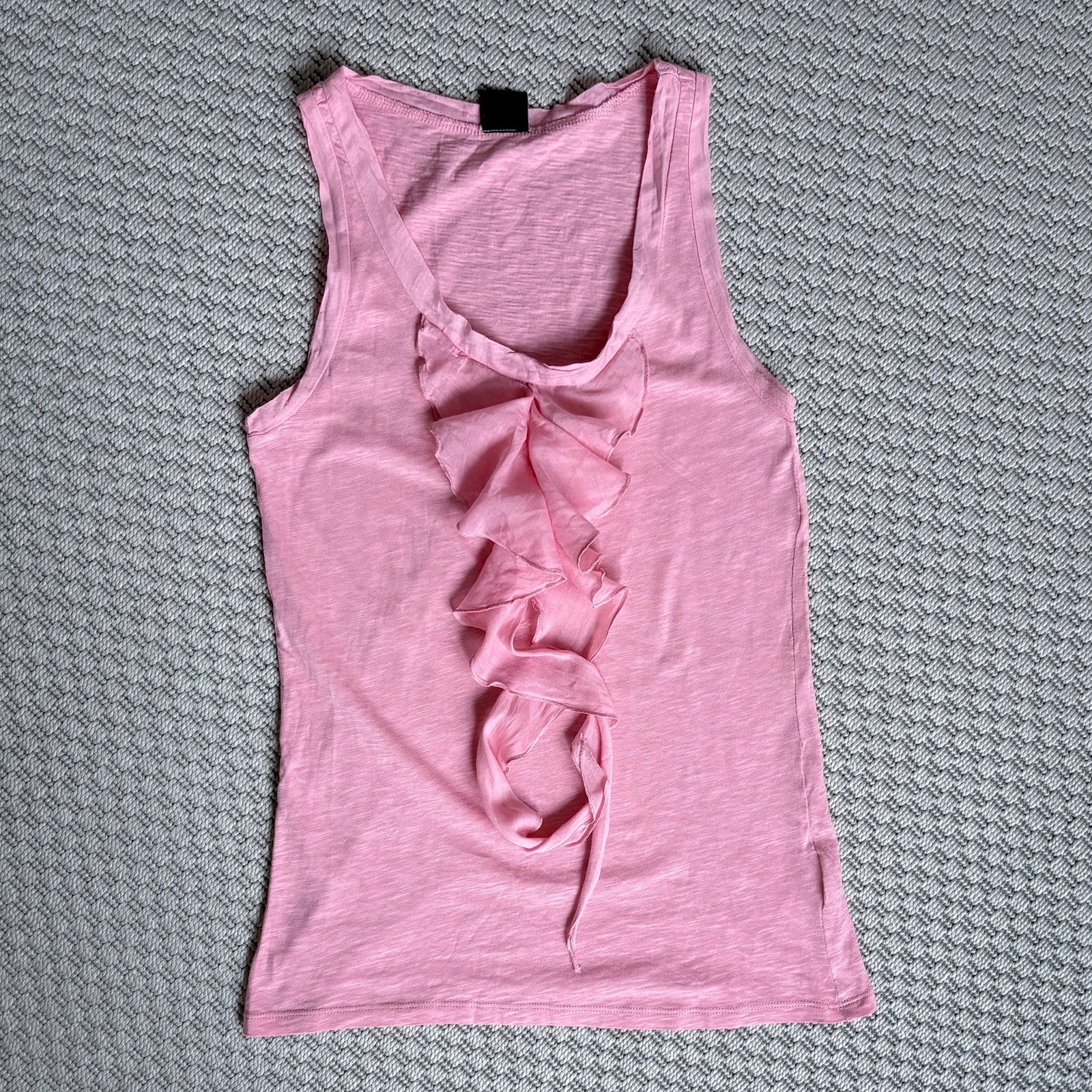 Gina Tricot - Jenny Tank fodros ujjatlan felső S – rózsaszín 100% pamut | feminine coquette top 2