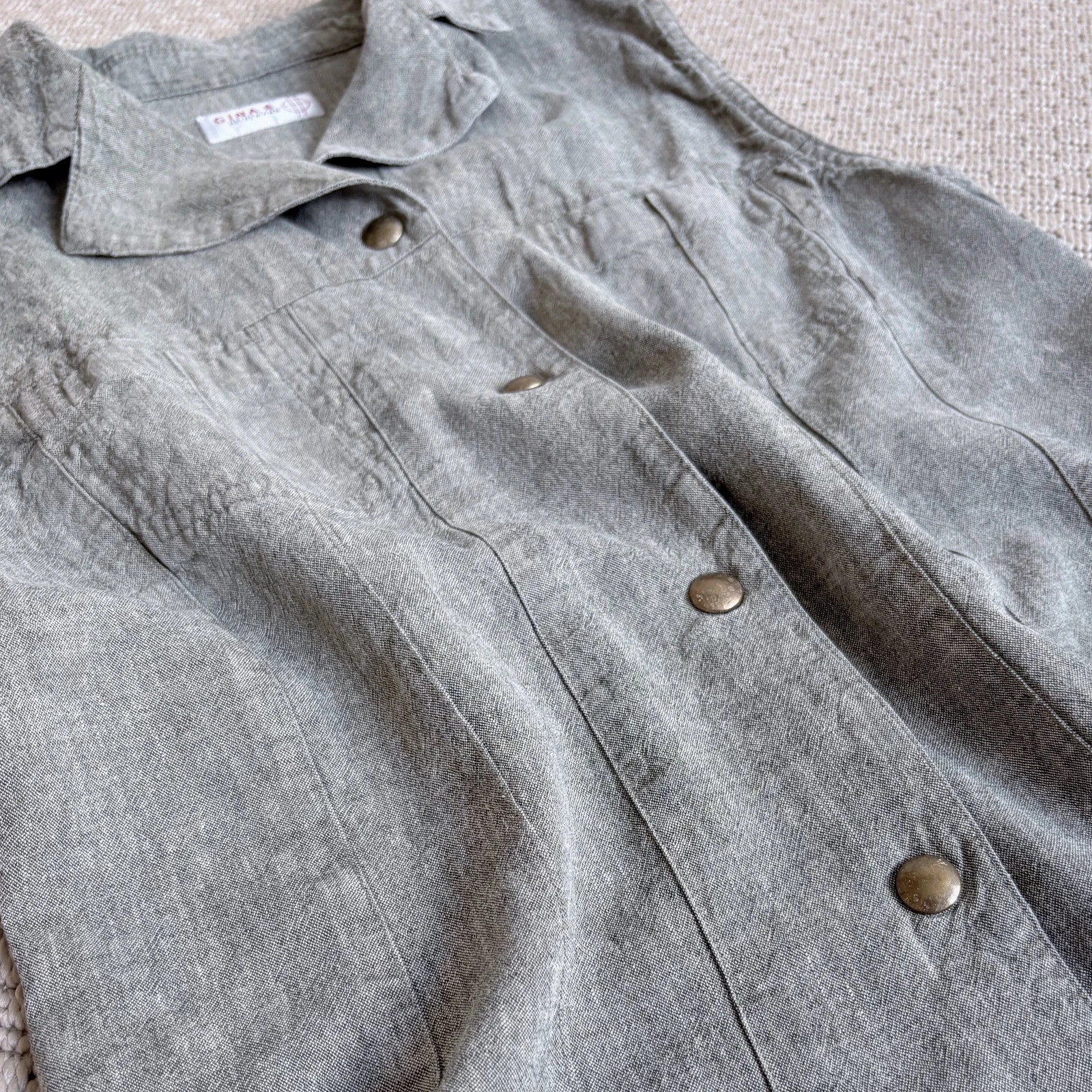 Vintage lenkeverék ingmellény • M • 90s utility old money coastal grandmother basic capsule 2