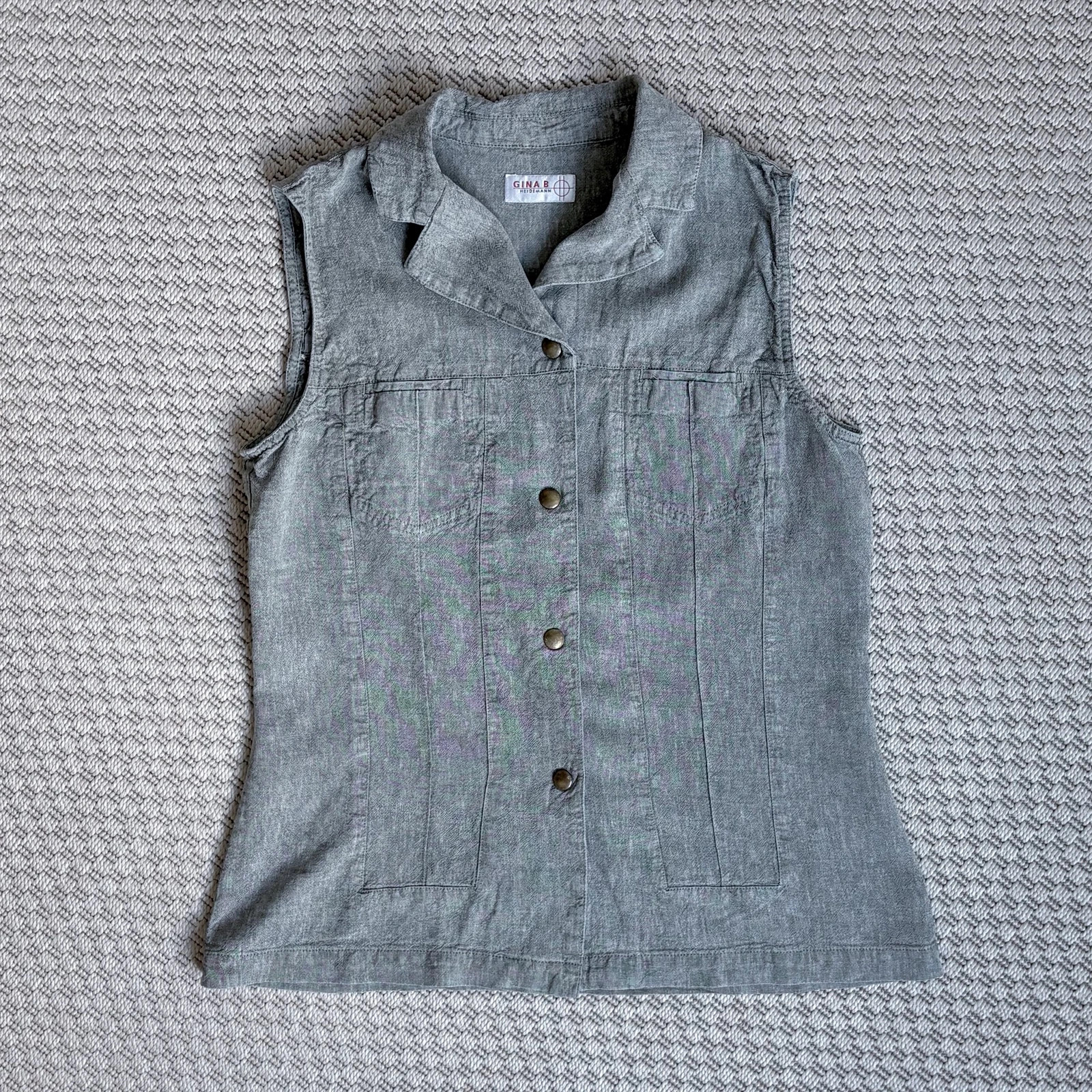 Vintage lenkeverék ingmellény • M • 90s utility old money coastal grandmother basic capsule 1