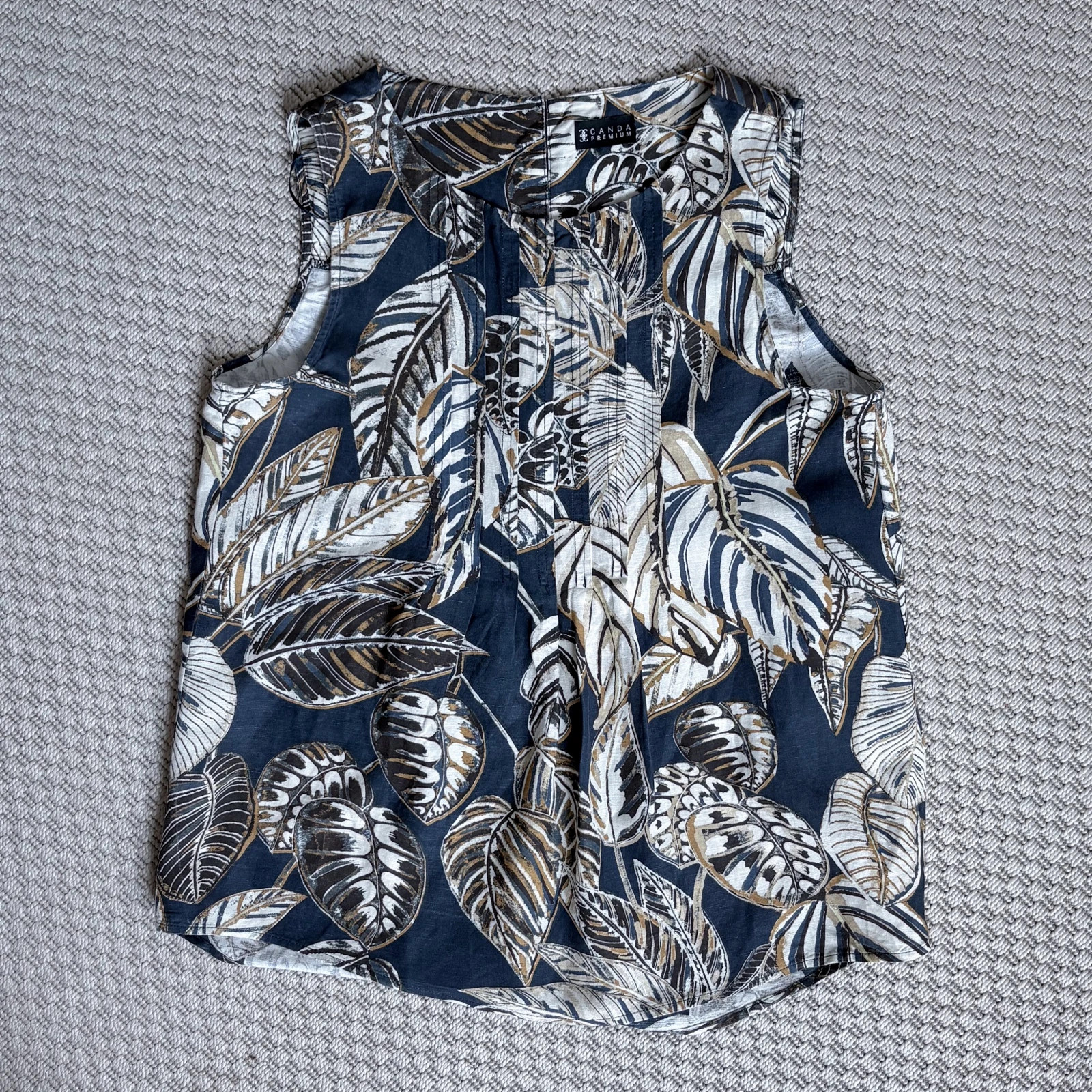 Lenvászon botanical print blúz • 38 • natural resort vibe summer linen basic capsule minimal 2