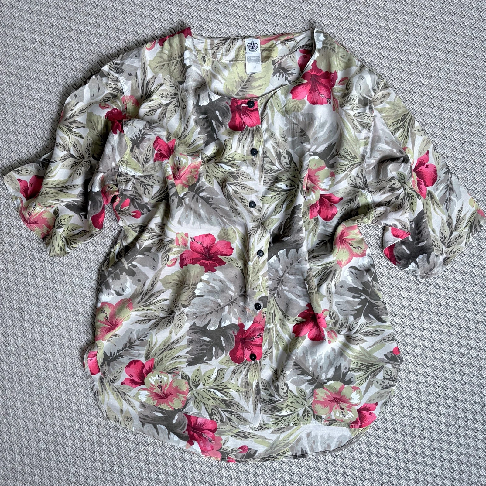 Vintage tropical blúz • M • 90s resortwear vacation beach hawaii vibe 1