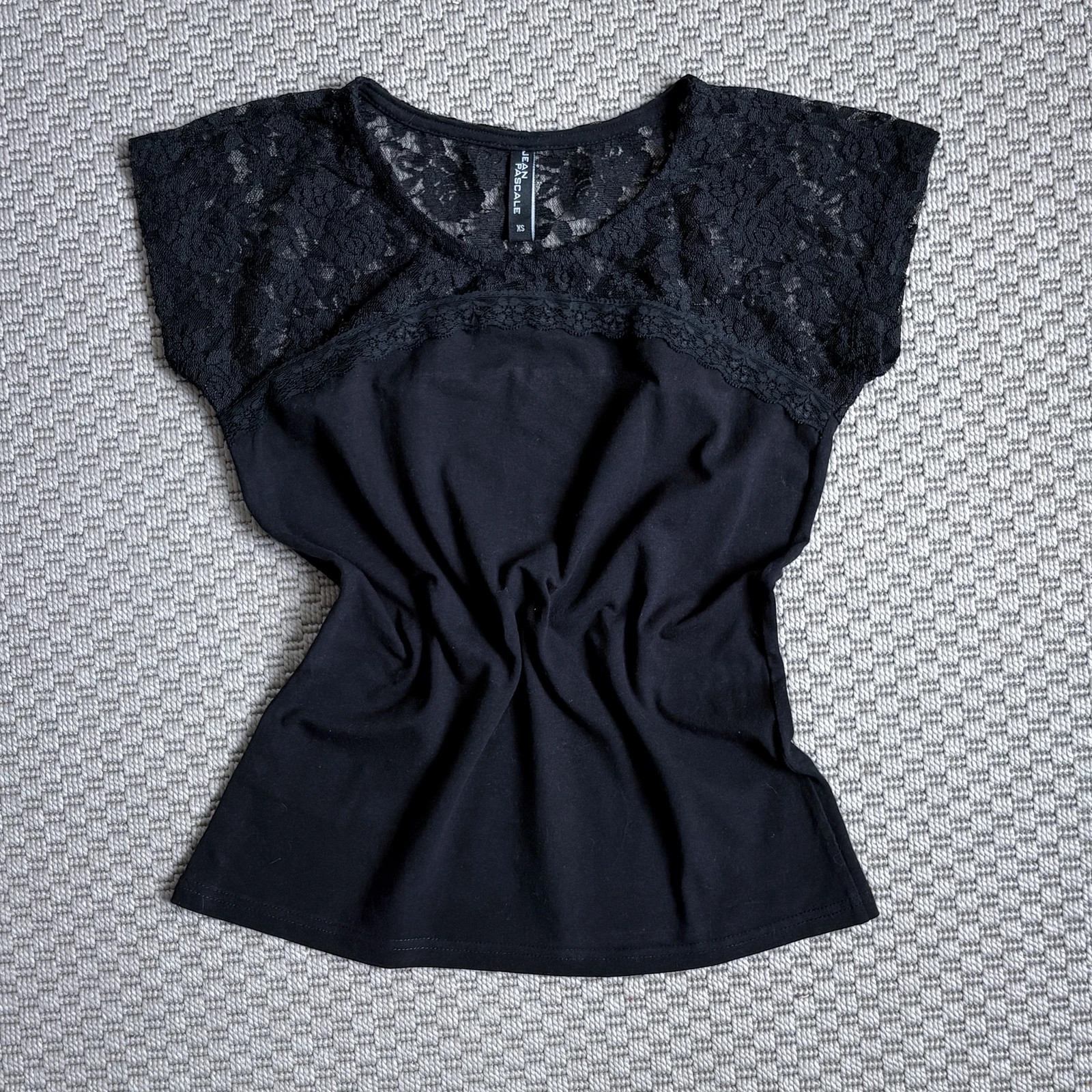 Fekete csipkés felső • XS • feminine festival basic romantic smart casual everyday rock chic 1