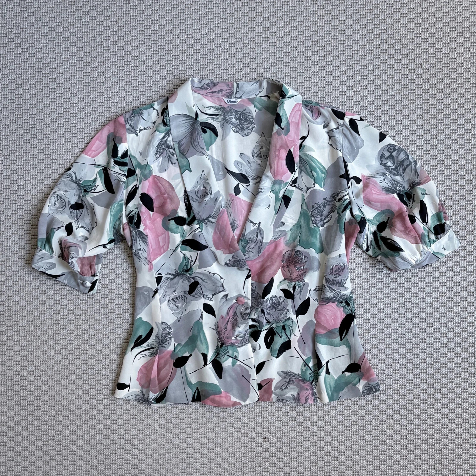 Vintage selyem blúz • 44 • early 90s romantic feminine floral soft tailoring occassion 1