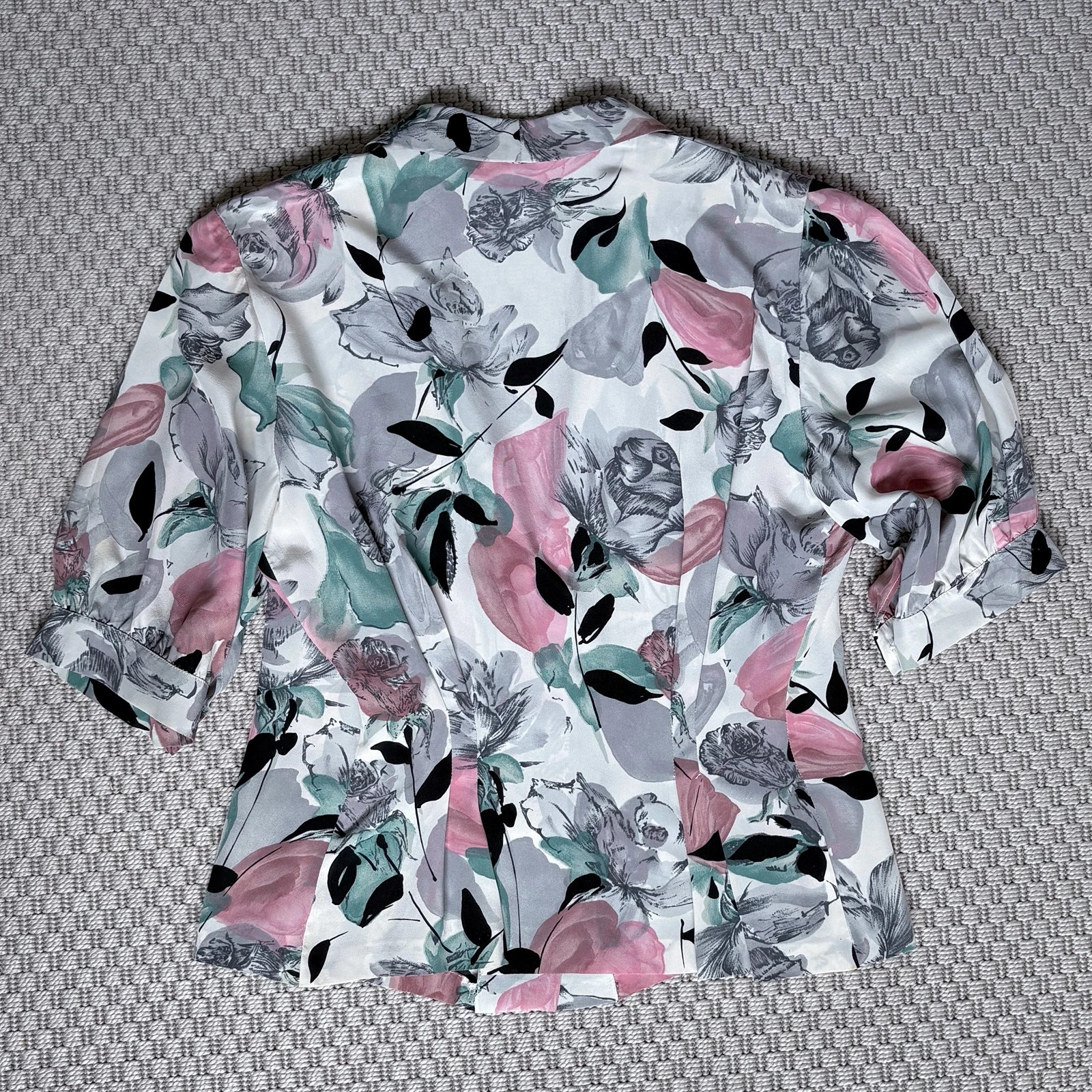 Vintage selyem blúz • 44 • early 90s romantic feminine floral soft tailoring occassion 3