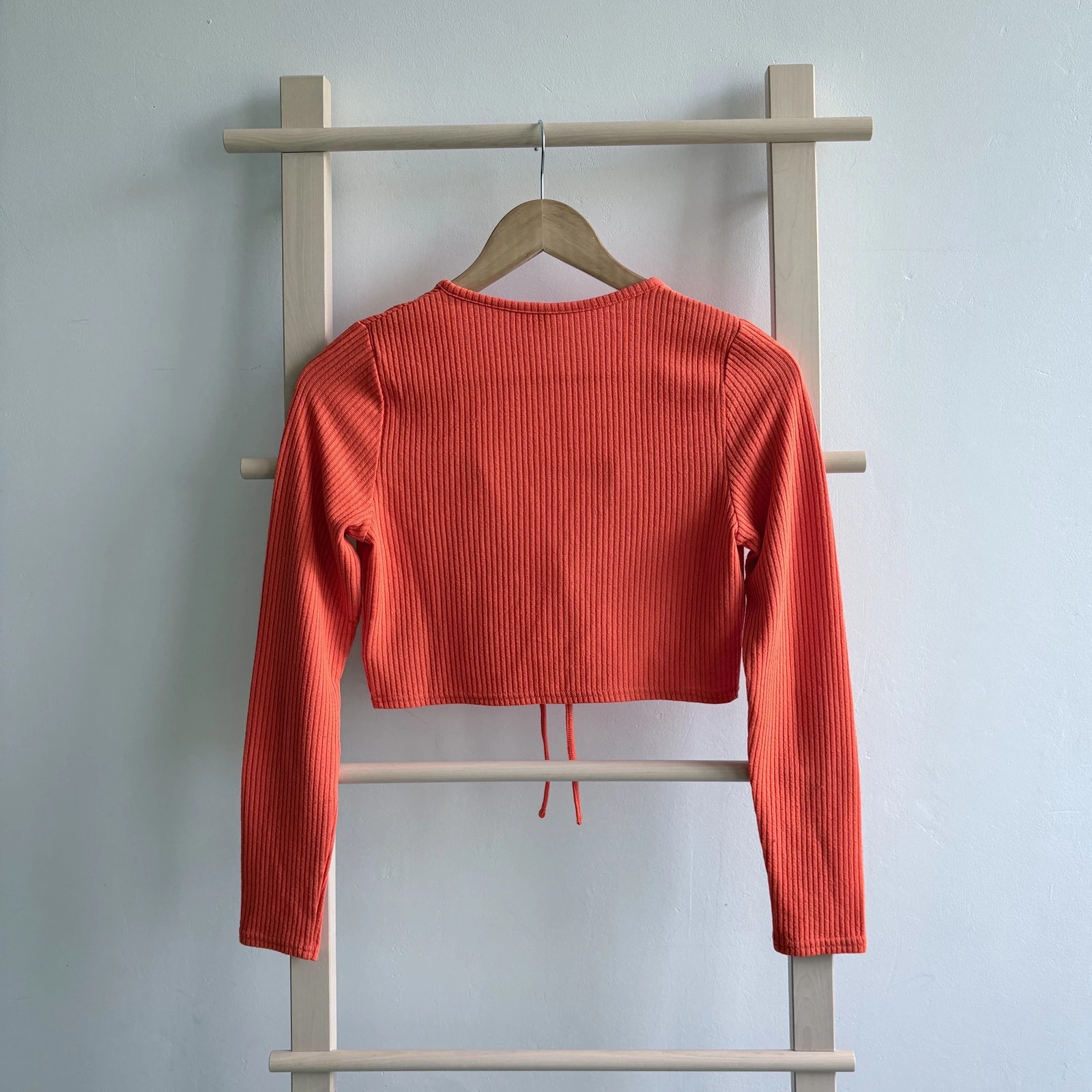 Y2K korall bordázott crop top • S méret • hot girl summer vibe 2
