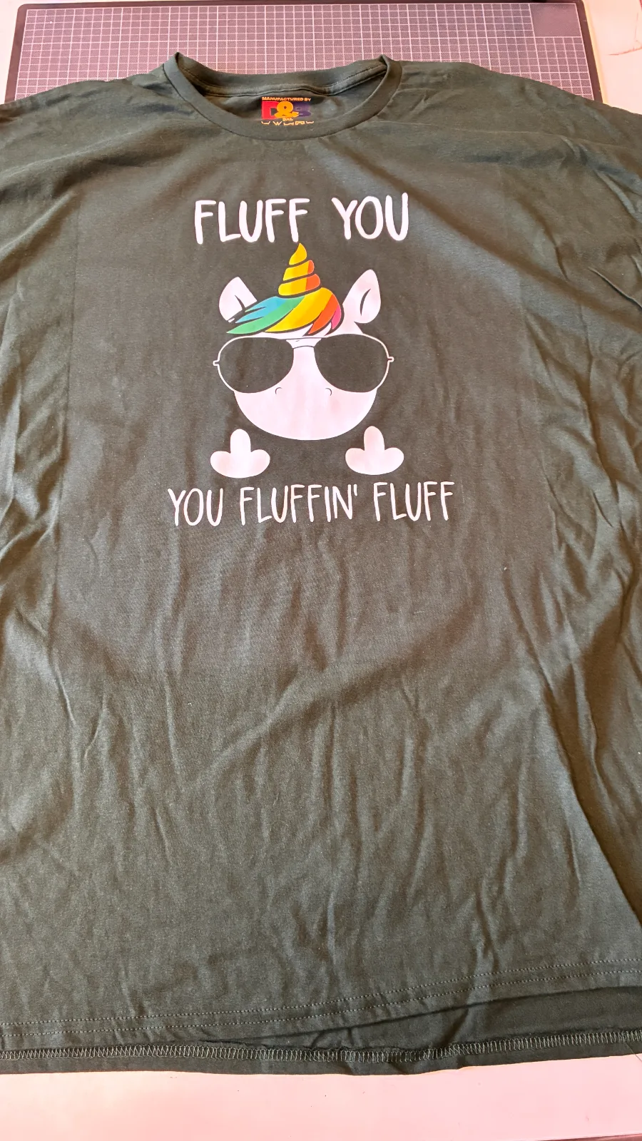 Fluff you 5XL-es forest green unisex póló 1