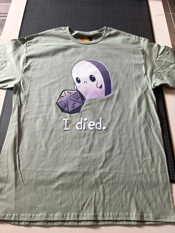 I died L-es Sage színű unisex póló 1