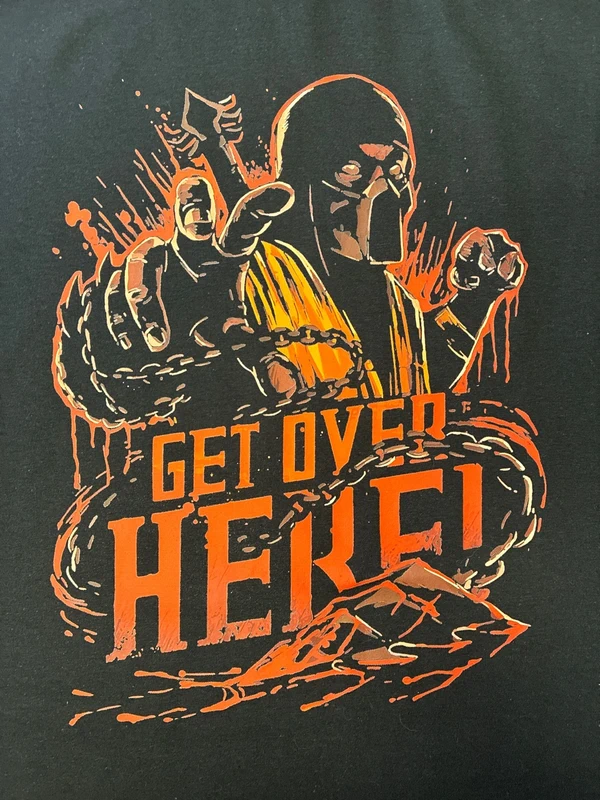 Mortal kombat Get over here XXL-es fekete unisex póló 3