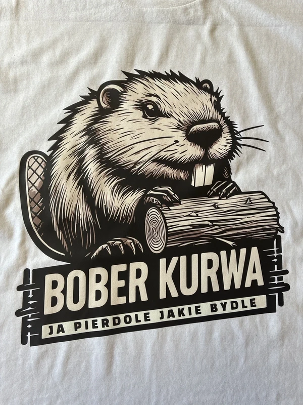 Bober kurwa XXL-es fehér unisex póló 3