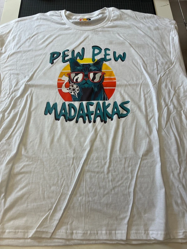 Pewpew madafakas 5XL-es fehér unisex póló 1