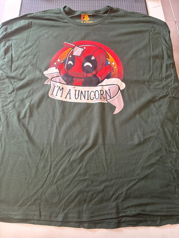 Deadpool unicorn 5XL-es erdőzöld unisex póló 1