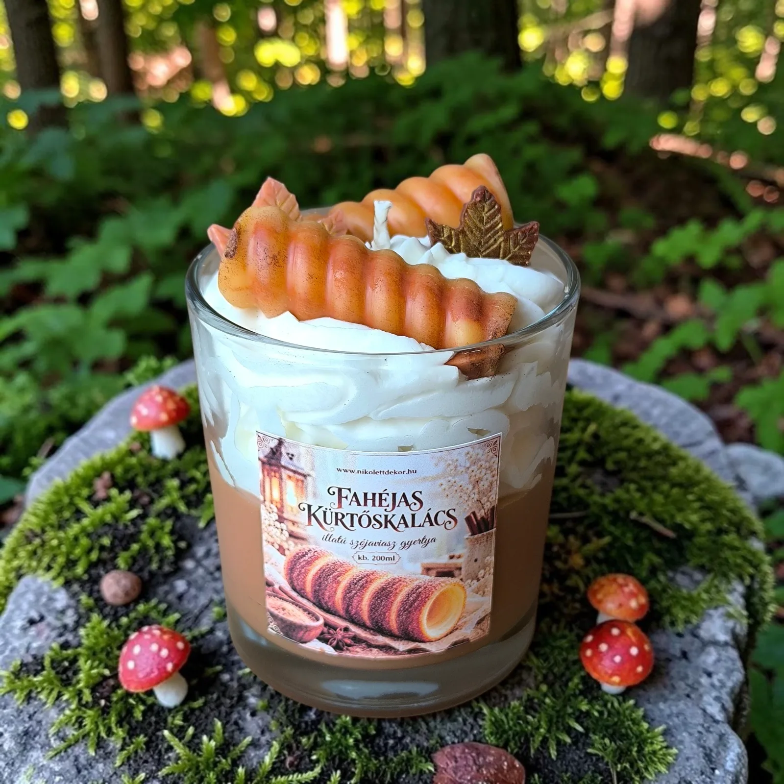 Fahéjas Kürtőskalács illatú gyertya 200ml