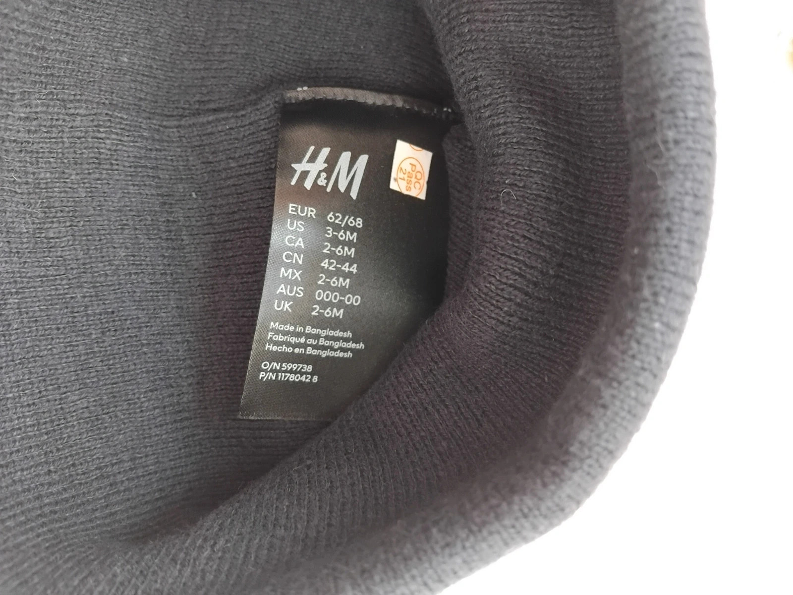 Sötétkék beanie sapka (62/68) 3