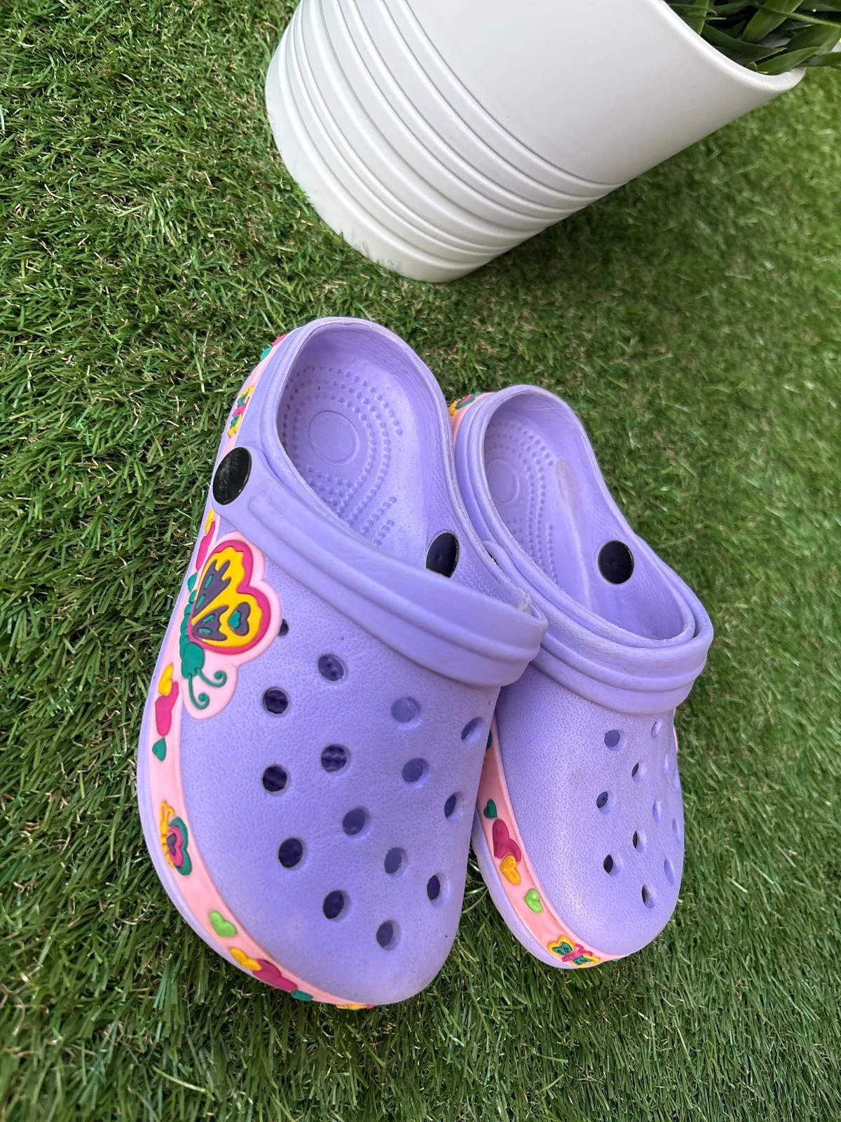 Lila, lepkés kislány gumi papucs 2