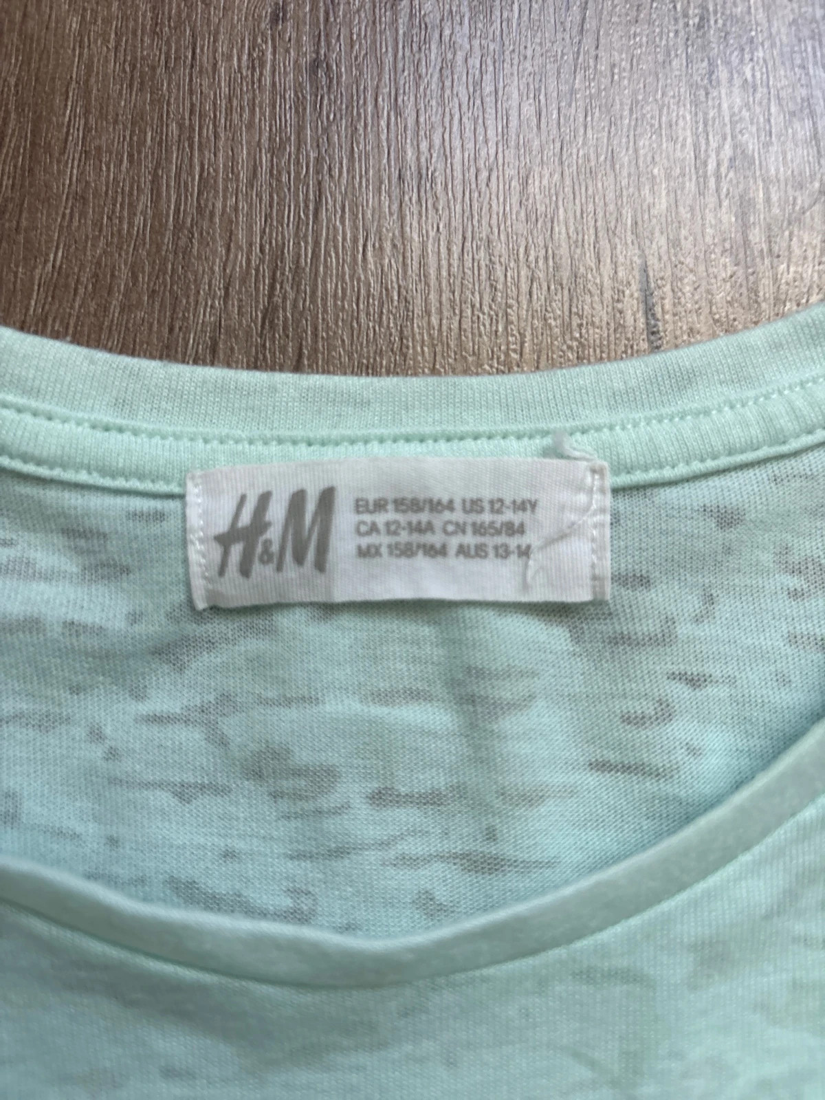 H&M türkiz kék kagyló mintás lány póló 2