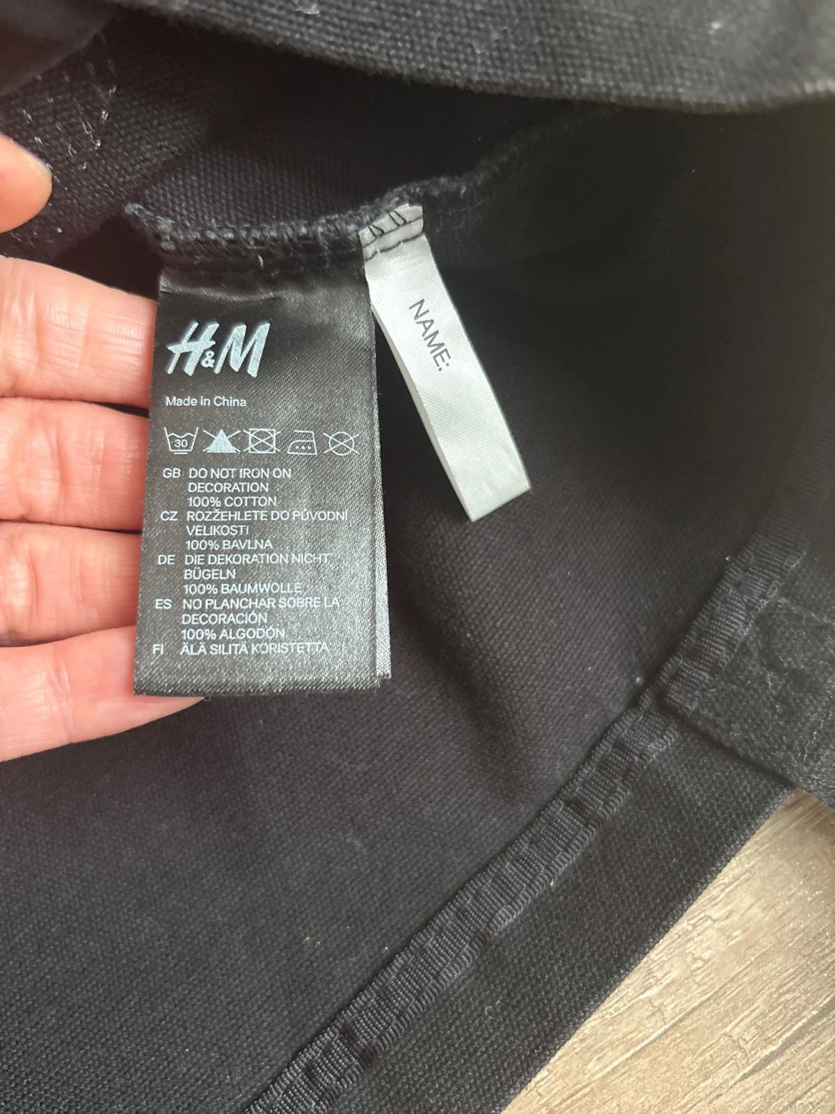 H&M Feliratos, flitteres, erős anyagú pamut táska 2