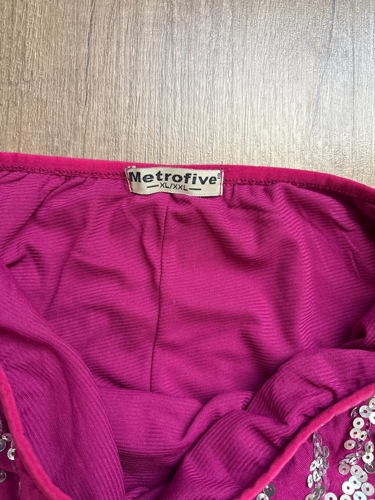 Flitteres magenta színű női felső/ruha 2