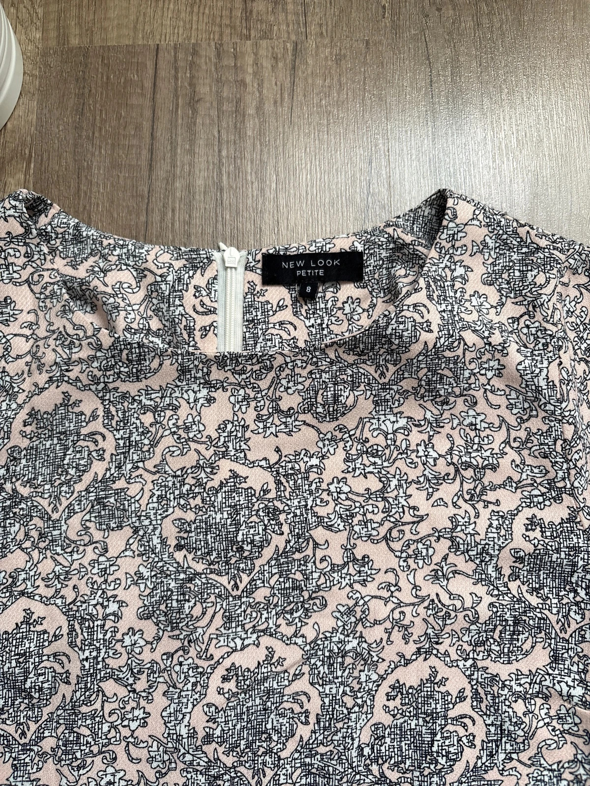 New Look világos rózsaszín, fekete mintás hosszított női felső/ruha 2