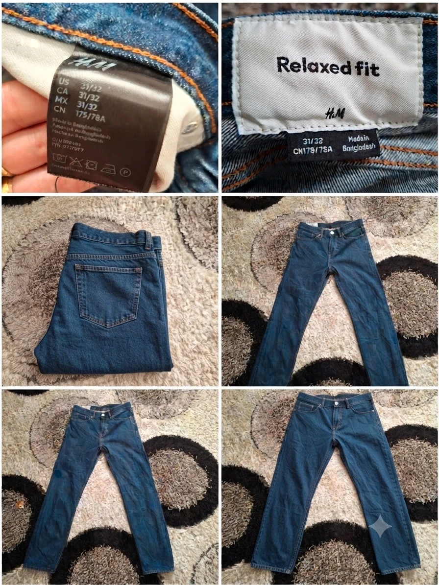 H&M Relaxed fit sötétkék farmernadrág (31/32) 1