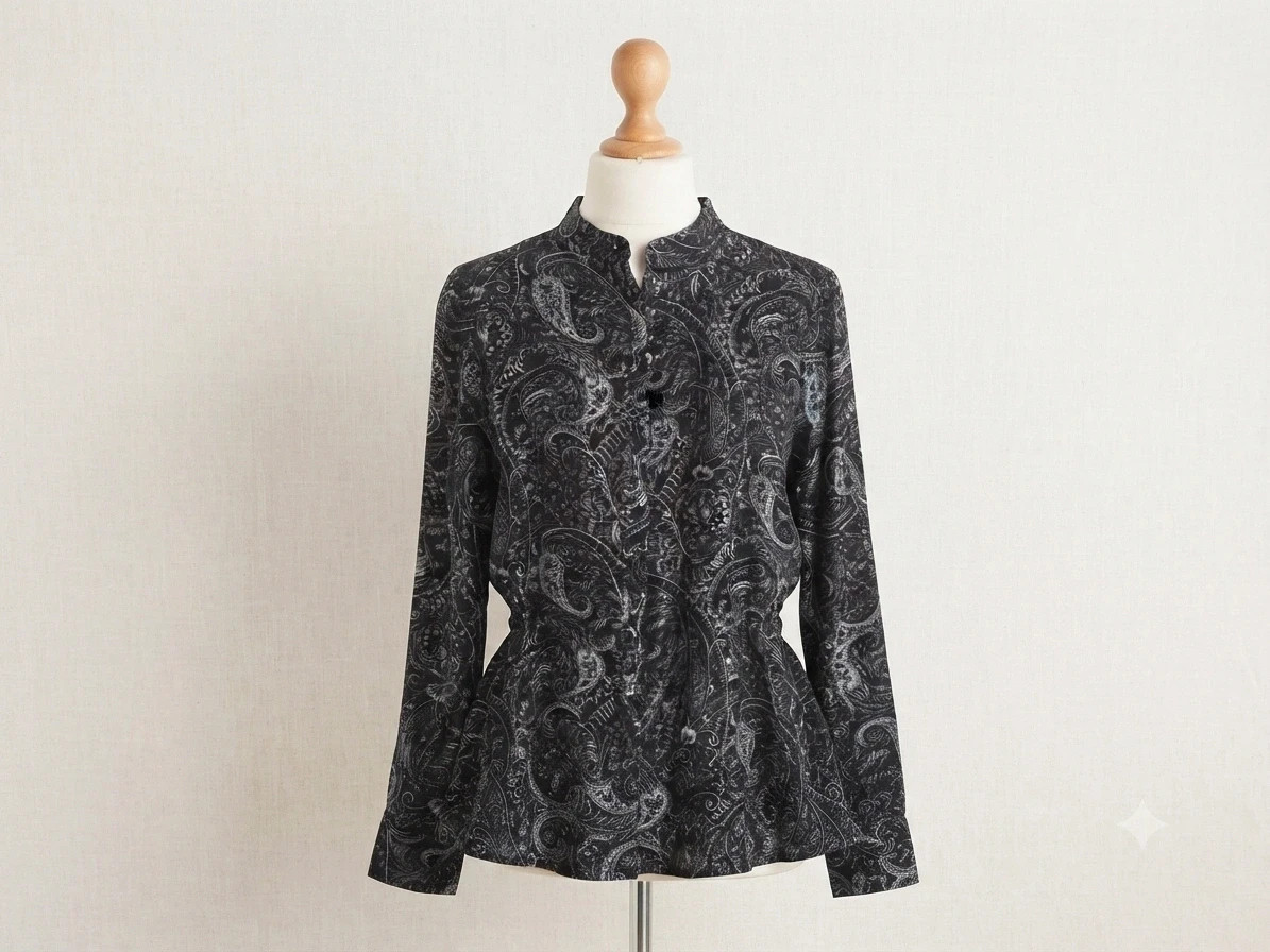 Reserved fekete-fehér paisley mintás blúz / ing – 36 (S) 2