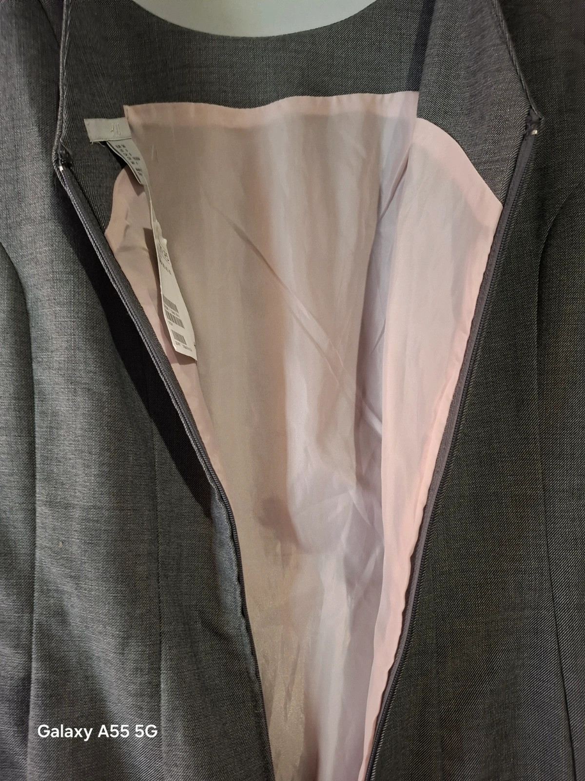 Új, címkés H&M elegáns szürke alkalmi ruha / koktélruha – 36 / S 4