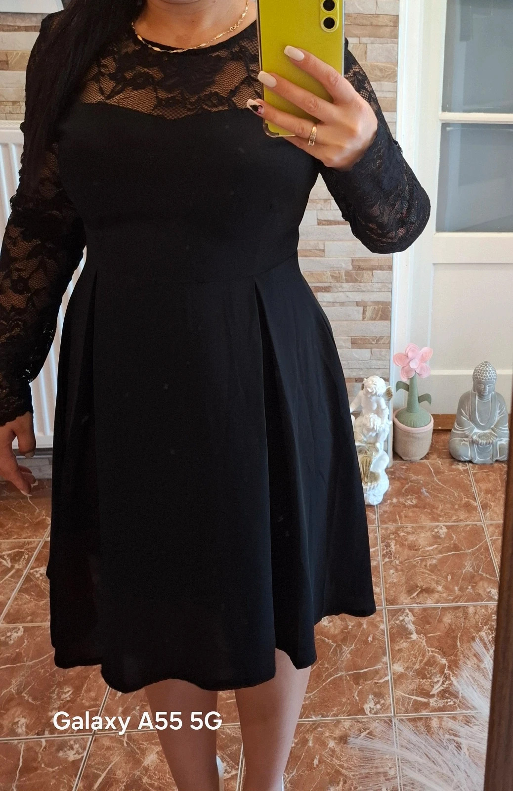 🖤 SHEIN fekete csipkés elegáns alkalmi ruha. 4
