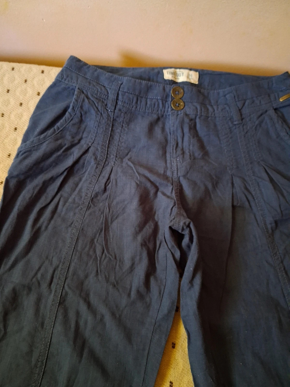 Timeout low waist sötétkék vékony pamutvászon jogger nadrág 4