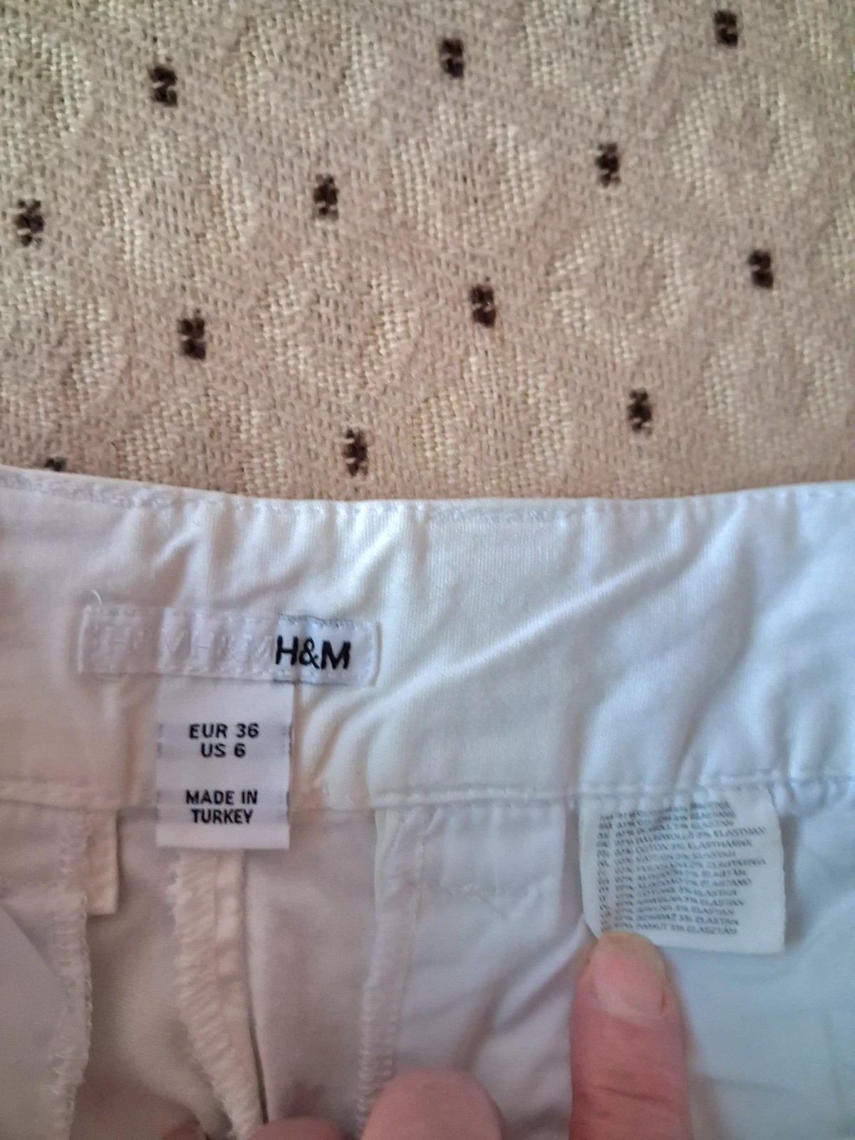 H&M alacsonyabb derekú széles szarú pamutvaszon rugalmas nadrag sajat ővvel 4