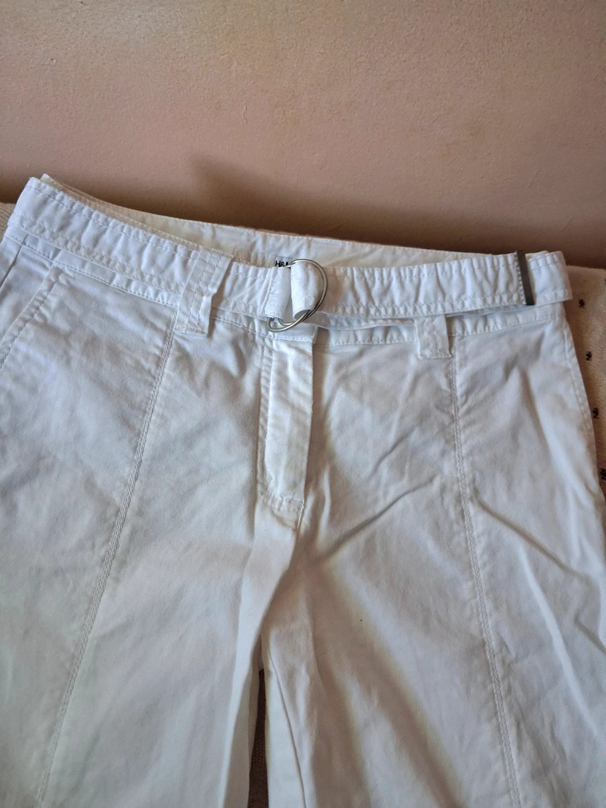 H&M alacsonyabb derekú széles szarú pamutvaszon rugalmas nadrag sajat ővvel 2