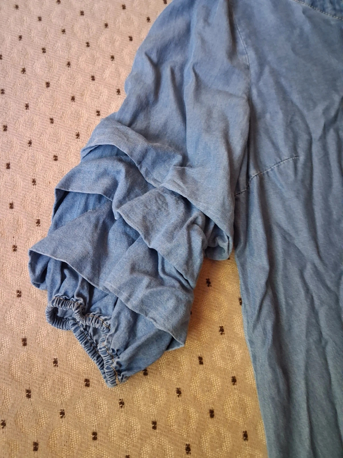 Cream Vivi denim lyocell női vékony farmerhatású ruha fodros ujjal 4