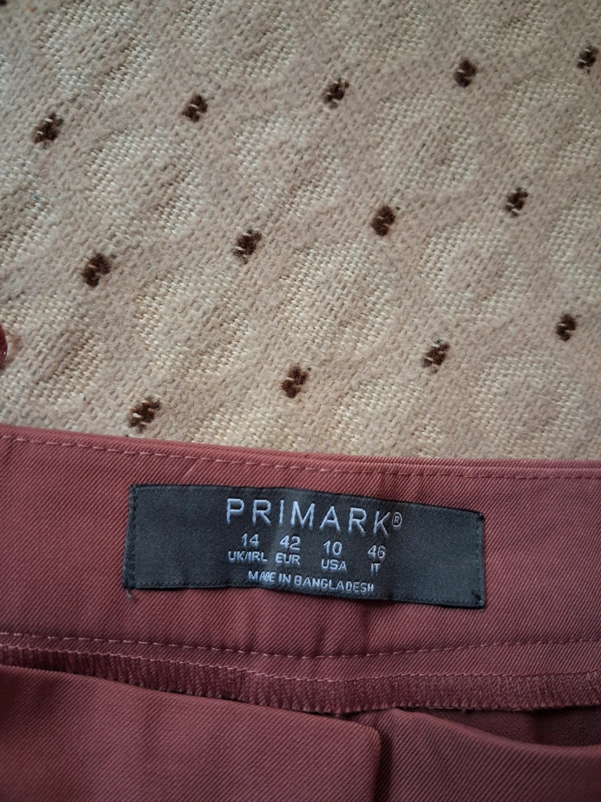 Primark elegáns extra magas derekú hosszú rakott mályvaszínű bőszárú nadrág 4