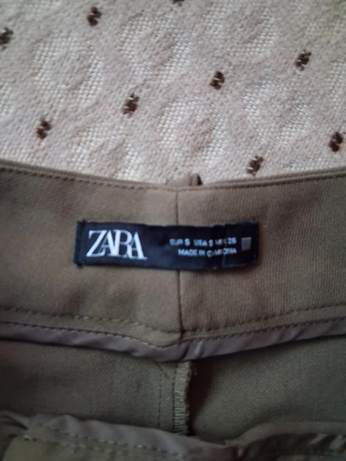 Zara high waist elegáns khaki rakott nadrág S - M 4