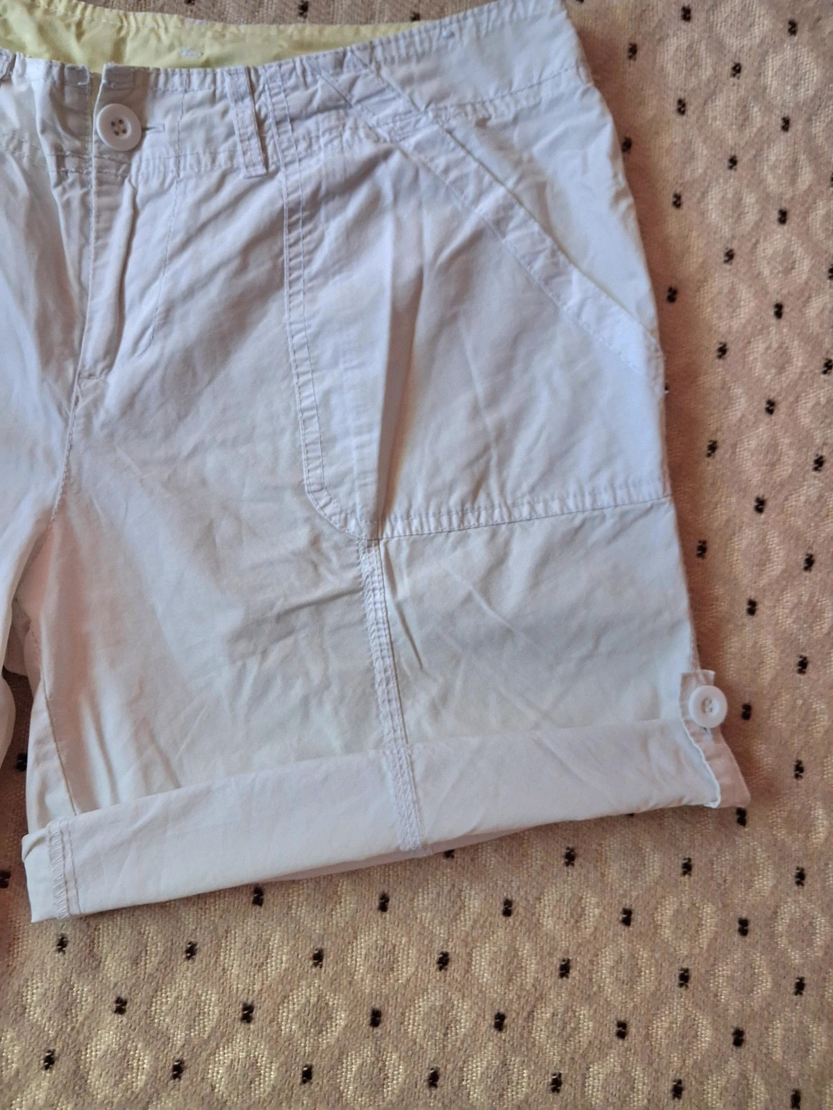 Denim Co vékony pamutvaszon alacsony derekú szára rövidebre is gombolható könnyű rövidnadrág 2