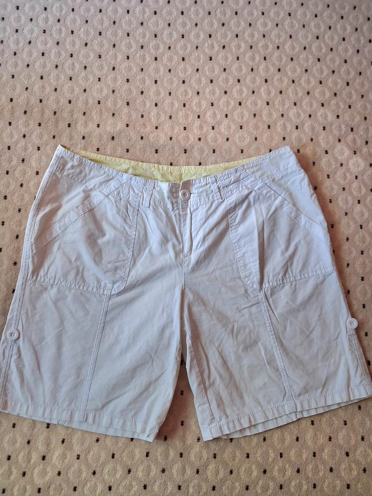 Denim Co vékony pamutvaszon alacsony derekú szára rövidebre is gombolható könnyű rövidnadrág 1