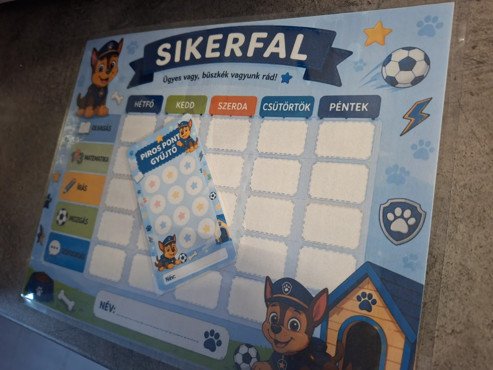 Sikerfal tanulási táblázat