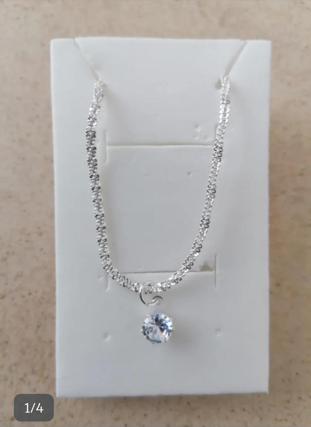 Cadena con colgante circonita en plata 1