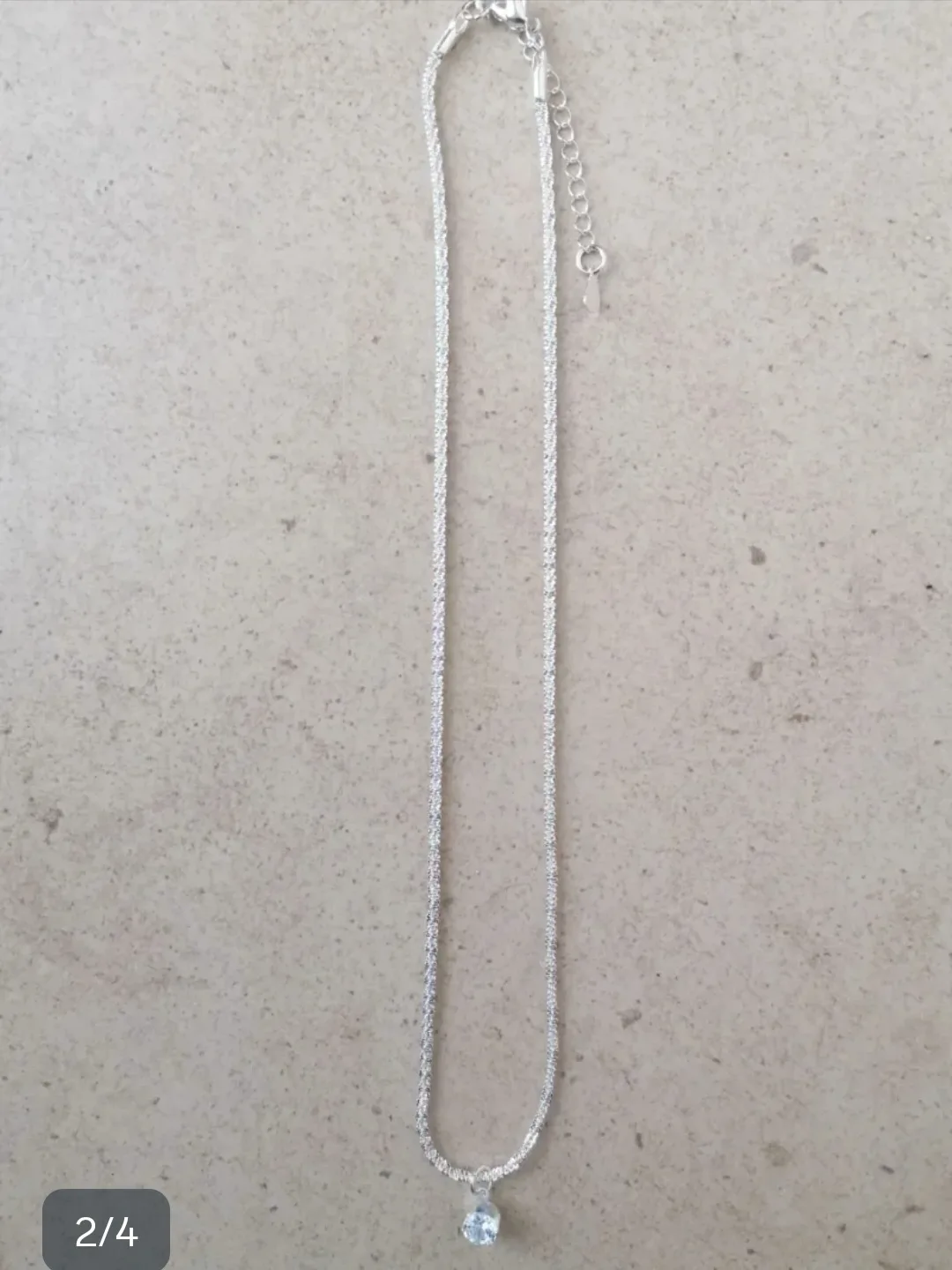Cadena con colgante circonita en plata 2