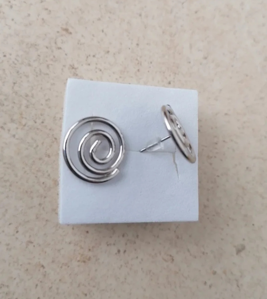 Pendientes espiral mujer acero 2