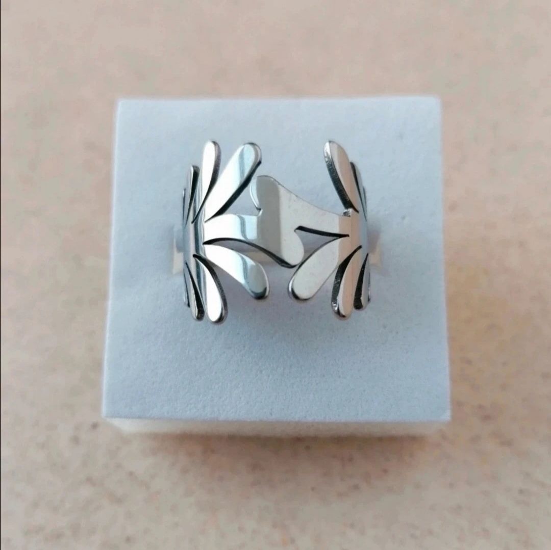 Anillo hojas en acero N 17 1