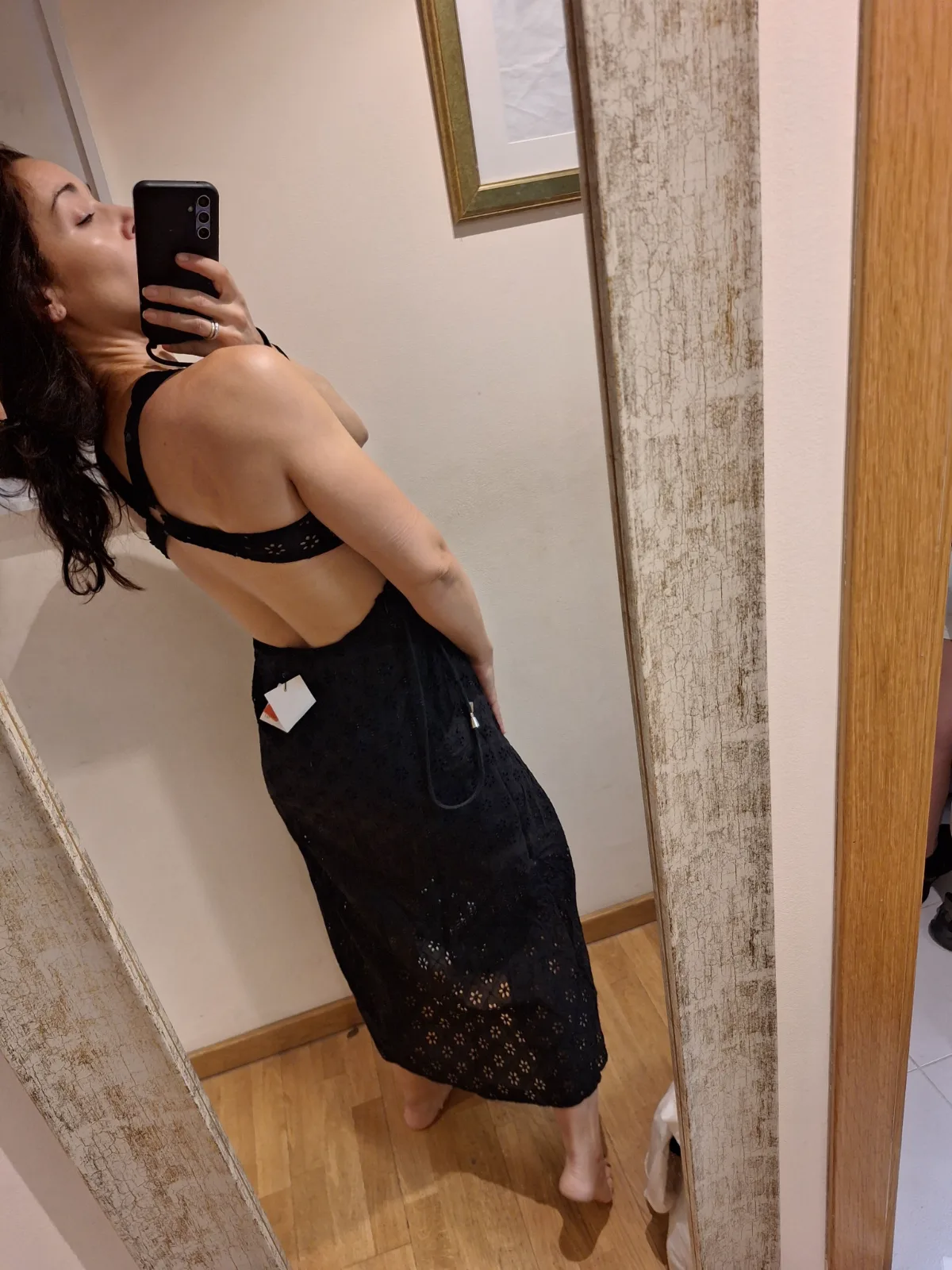 Vestido negro de algodón narca Zara talla M 2